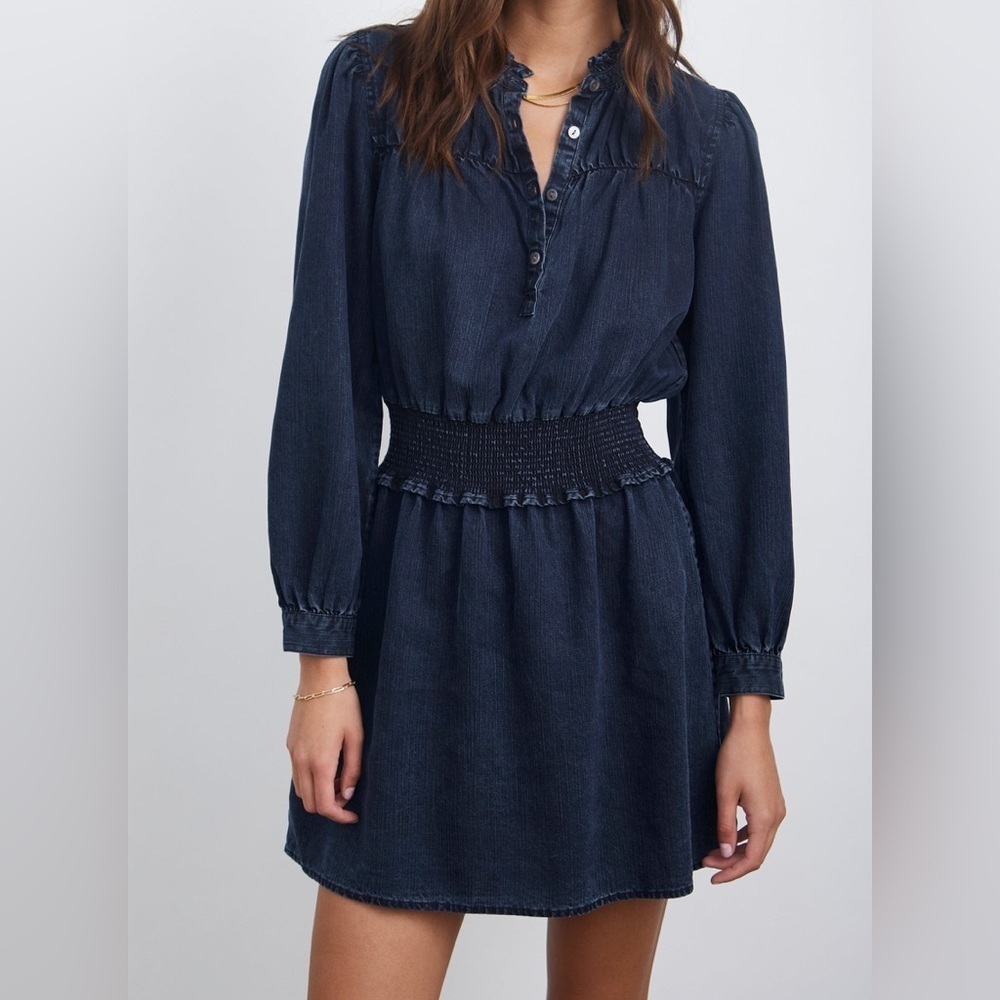 Rails Shawna Denim Dress In Dark Vintage Size Small - Picture 4 of 13